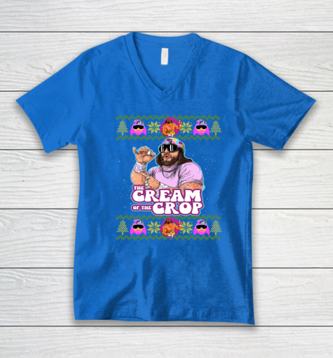 Macho The Cream of The Crop,Wrestling Ugly Christmas V-Neck T-Shirt 4