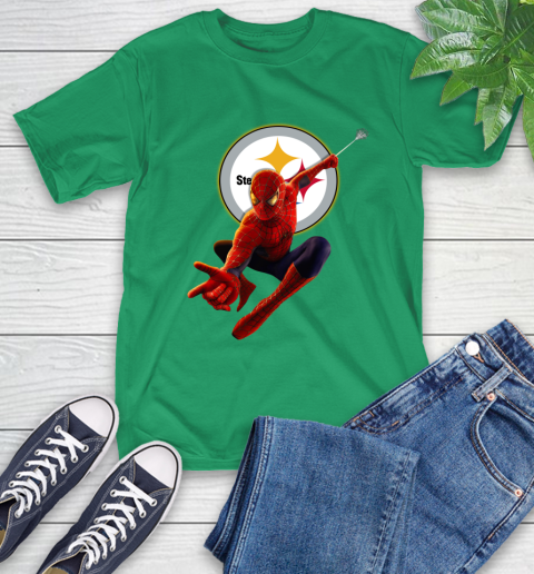NFL Spider Man Avengers Endgame Football Pittsburgh Steelers T-Shirt 7