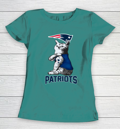 NFL Football My Cat Loves New England Patriots Women's T-Shirt 10