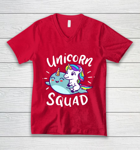 Unicorn Squad Narwhal Funny Cute Birthday Party Present Gift V-Neck T-Shirt 6
