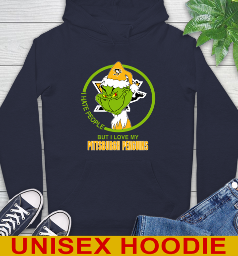 Pittsburgh Penguins NHL Christmas Grinch I Hate People But I Love My Favorite Hockey Team Hoodie 4