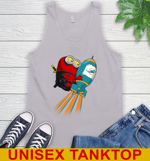 NFL Football Miami Dolphins Deadpool Minion Marvel Shirt Tank Top 3
