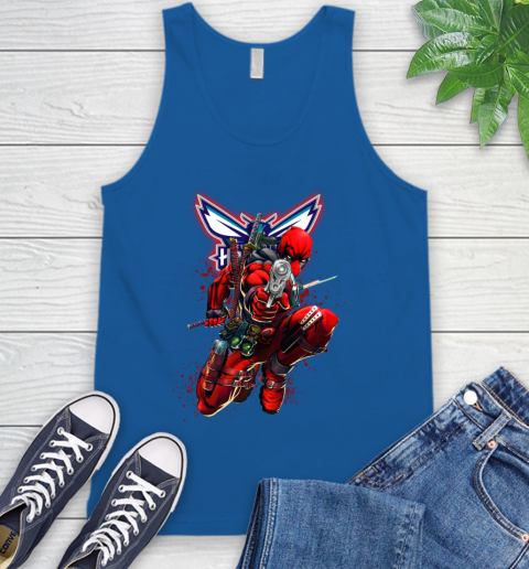 NBA Deadpool Marvel Comics Sports Basketball Charlotte Hornets Tank Top 5