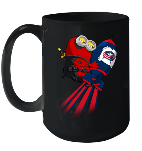 NHL Hockey Columbus Blue Jackets Deadpool Minion Marvel Shirt Ceramic Mug 15oz