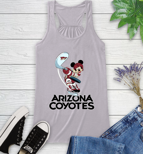 NHL Hockey Arizona Coyotes Cheerful Mickey Mouse Shirt Racerback Tank 5
