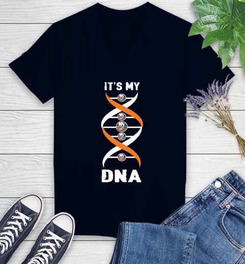 New York Islanders NHL Hockey It's My DNA Sports Women's V-Neck T-Shirt 2