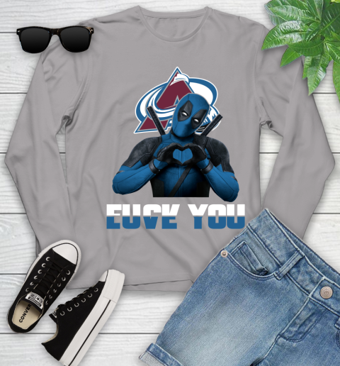 NHL Colorado Avalanche Deadpool Love You Fuck You Hockey Sports Youth Long Sleeve 5