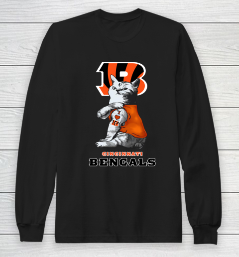 NFL Football My Cat Loves Cincinnati Bengals Long Sleeve T-Shirt