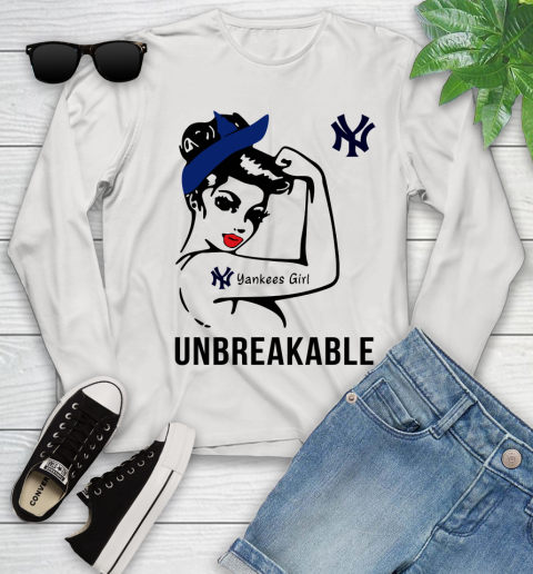 MLB New York Yankees Girl Unbreakable Baseball Sports Youth Long Sleeve