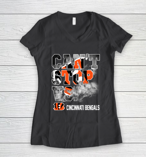 NFL Cincinnati Bengals Can't Stop Vs Women's V-Neck T-Shirt 6