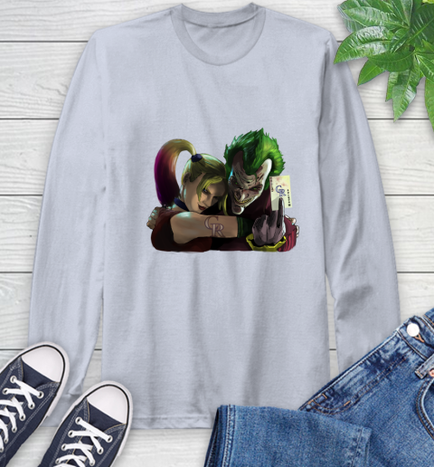 Colorado Rockies MLB Baseball Joker Harley Quinn Suicide Squad Long Sleeve T-Shirt 6