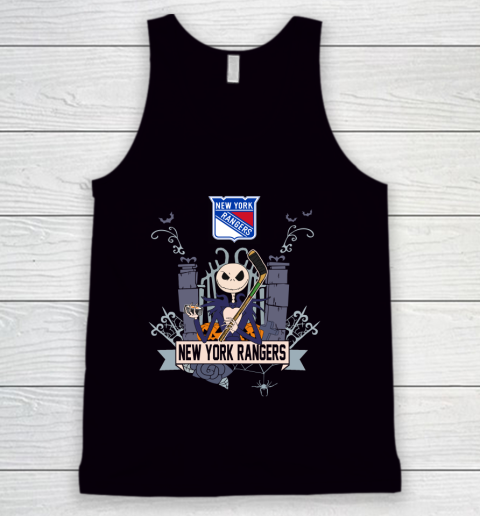 NHL New York Rangers Hockey Jack Skellington Halloween Tank Top