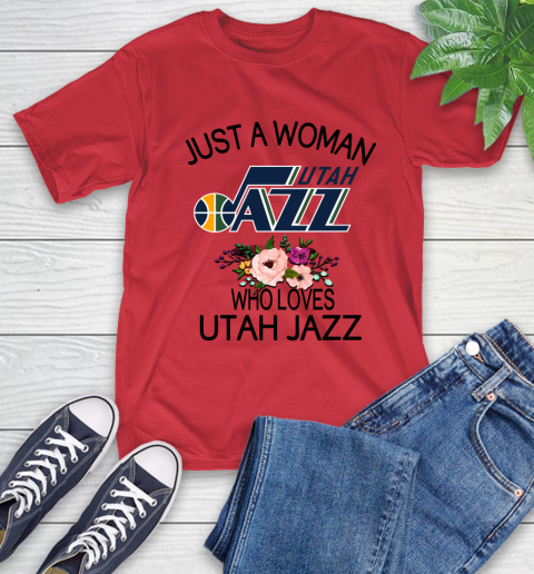 NBA Just A Woman Who Loves Utah Jazz Basketball Sports T-Shirt 10