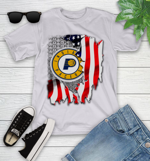 Indiana Pacers NBA Basketball American Flag Youth T-Shirt 4