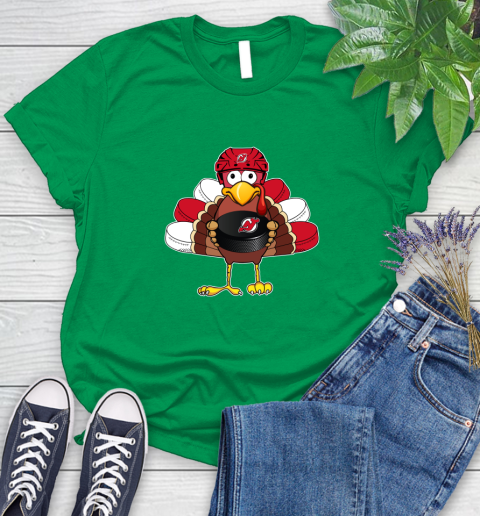 New Jersey Devils Turkey Thanksgiving Day Women's T-Shirt 6