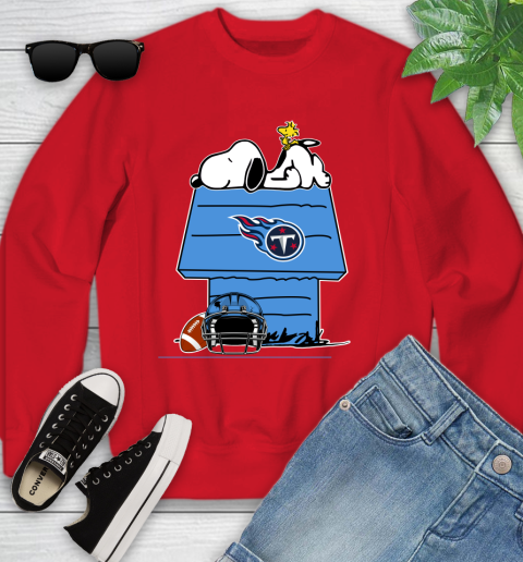 Tennessee Titans NFL Football Snoopy Woodstock The Peanuts Movie Youth Sweatshirt 9