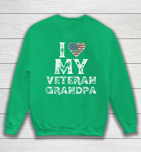 I Love My Veteran Grandpa Vintage Veteran's Day Sweatshirt 5