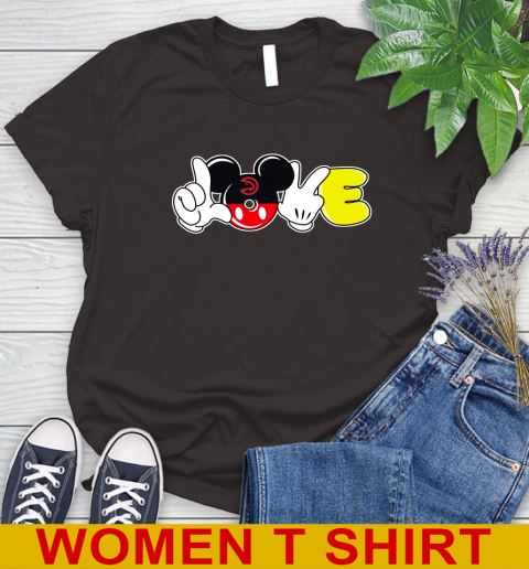 Atlanta Hawks NBA Basketball Love Mickey Disney Sports Women's T-Shirt 8
