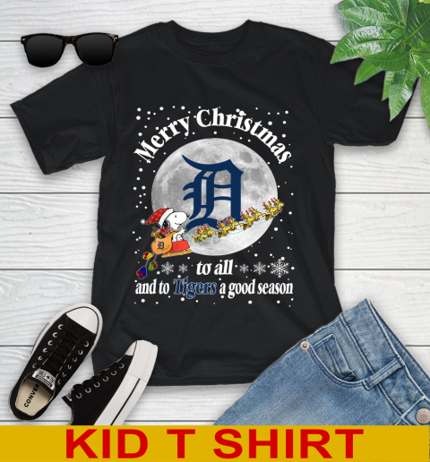 Detroit Tigers Merry Christmas To All And To Tigers A Good Season MLB Baseball Sports Youth T-Shirt
