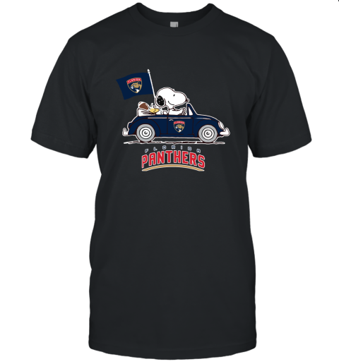 Snoopy And Woodstock Ride The Floria Panthers Car NFL Unisex Jersey Tee