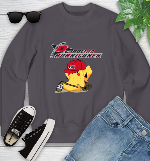 NHL Pikachu Hockey Sports Carolina Hurricanes Youth Sweatshirt 6