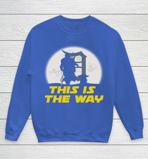 Detroit Tigers MLB Baseball Star Wars Yoda And Mandalorian This Is The Way Youth Sweatshirt 6