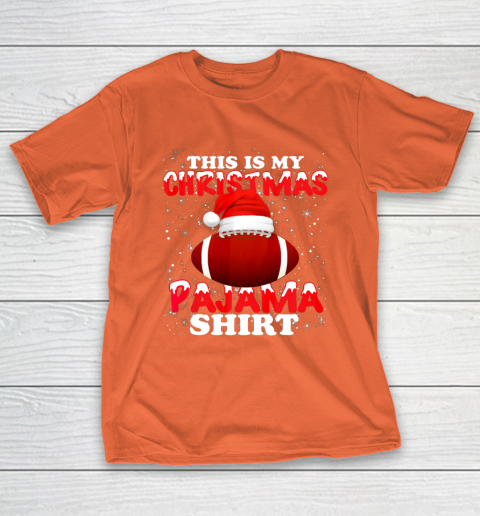 Football Christmas Gifts Santa Hat Funny Xmas Pajamas T-Shirt 4