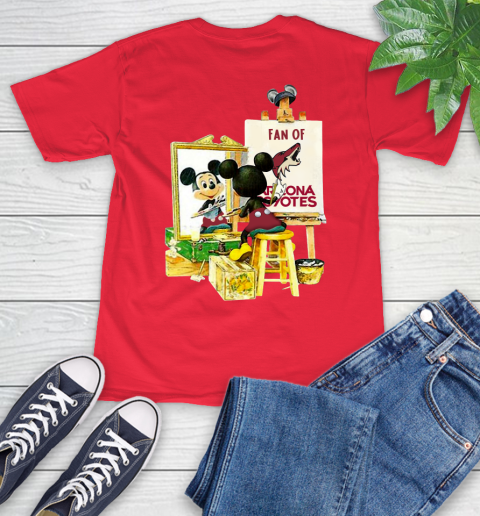 NHL Hockey Arizona Coyotes Mickey Drawing Shirt - Image 13