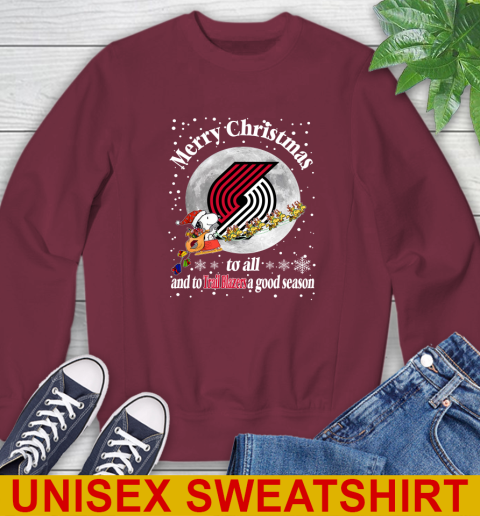 Portland Trail Blazers Merry Christmas To All And To Trail Blazers A Good Season NBA Basketball Sports Sweatshirt 6