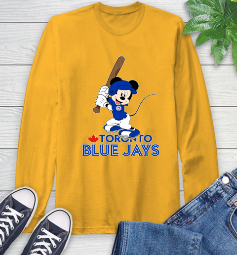 MLB Baseball Toronto Blue Jays Cheerful Mickey Mouse Shirt Long Sleeve T-Shirt 3