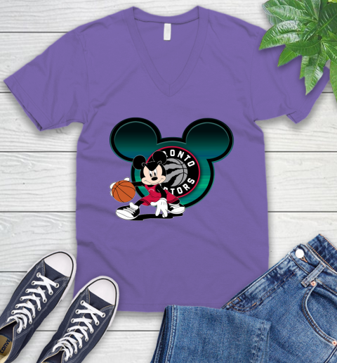 NBA Toronto Raptors Mickey Mouse Disney Basketball V-Neck T-Shirt 10