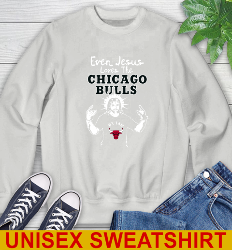Chicago Bulls NBA Basketball Even Jesus Loves The Bulls Shirt Sweatshirt 5