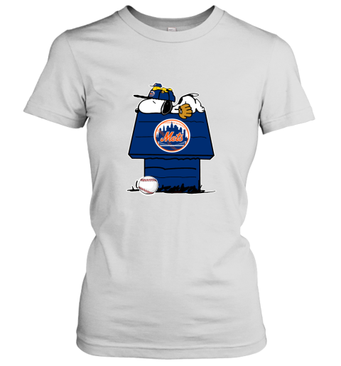 New York Mets Snoopy And Woodstock Resting Together MLB Women's T-Shirt