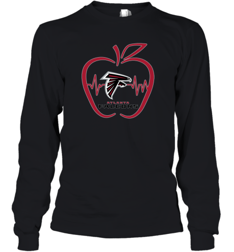 Apple Heartbeat Teacher Symbol Atlanta Falcons Youth Long Sleeve