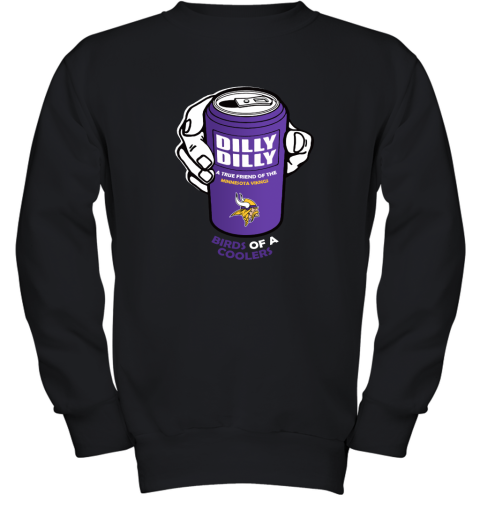 Bud Light Dilly Dilly! Minnesota Vikings Birds Of A Cooler Youth Sweatshirt