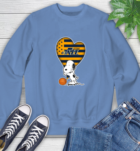 Utah Jazz NBA Basketball The Peanuts Movie Adorable Snoopy Sweatshirt 11