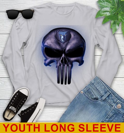 Memphis Grizzlies NBA Basketball Punisher Skull Sports Youth Long Sleeve 5