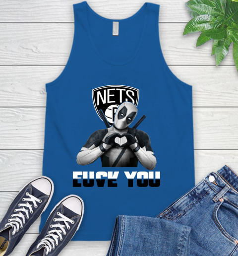 NBA Brooklyn Nets Deadpool Love You Fuck You Basketball Sports Tank Top 4