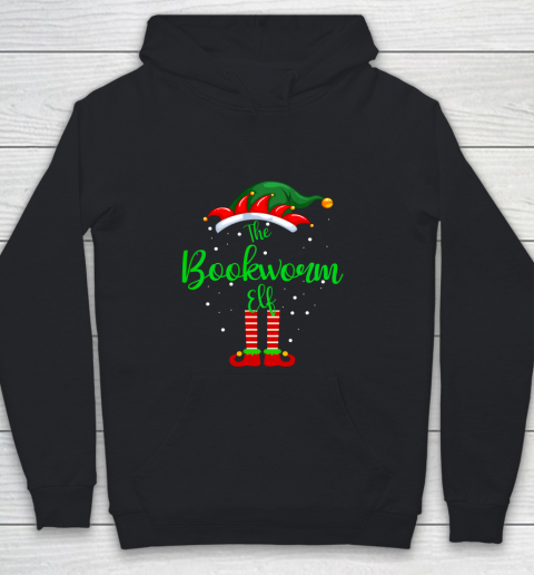 Bookworm Elf Matching Family Group Christmas Party Pajama Youth Hoodie