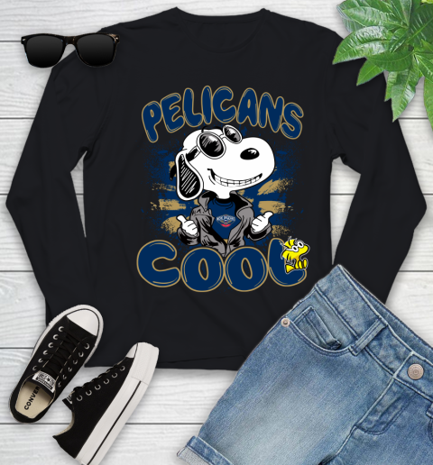 NBA Basketball New Orleans Pelicans Cool Snoopy Shirt Youth Long Sleeve