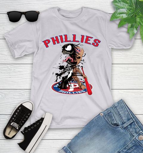 MLB Philadelphia Phillies Baseball Venom Groot Guardians Of The Galaxy Youth T-Shirt 4