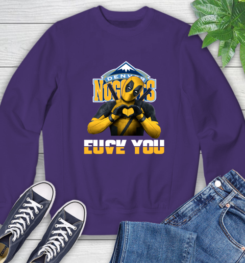 NBA Denver Nuggets Deadpool Love You Fuck You Basketball Sports Sweatshirt 4