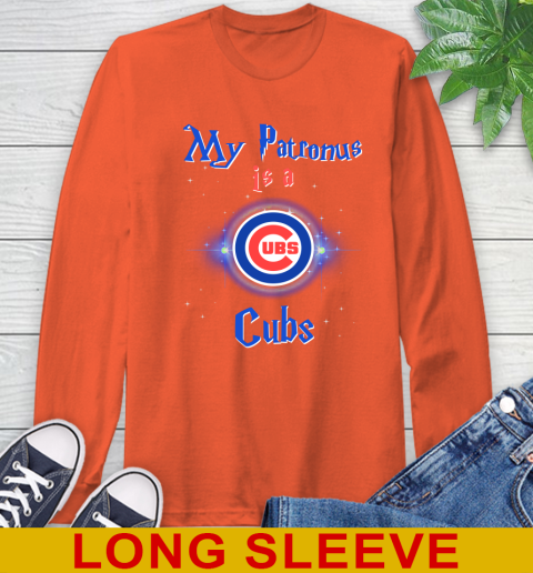 MLB Baseball Harry Potter My Patronus Is A Chicago Cubs Long Sleeve T-Shirt 4