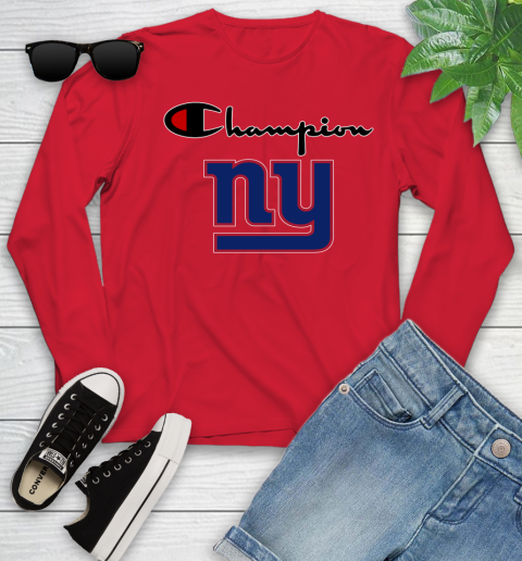 NFL Football New York Giants Champion Shirt Youth Long Sleeve 9