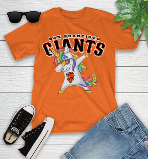 San Francisco Giants MLB Baseball Funny Unicorn Dabbing Sports Youth T-Shirt 7
