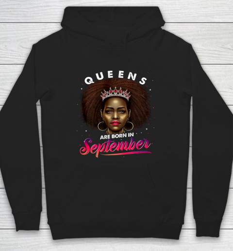 Queens Born September Shirt Black Girl Virgo Libra Birthday Hoodie
