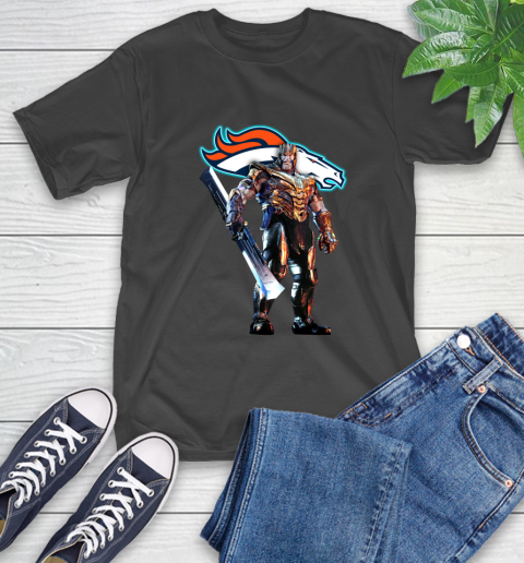 NFL Thanos Gauntlet Avengers Endgame Football Denver Broncos T-Shirt 2