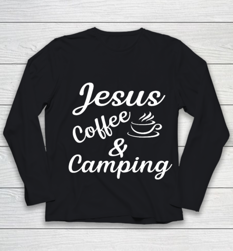 Jesus coffe Camping Youth Long Sleeve