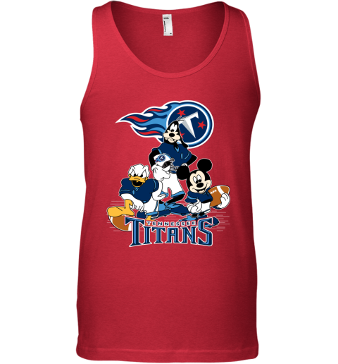 NFL Tennessee Titans Mickey Mouse Donald Duck Goofy Football T Shirt Q3KF6VVzozs unisex tank 17 95 151514 front red