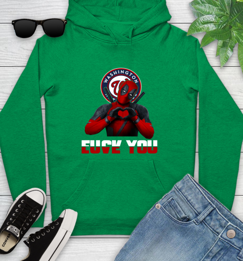 MLB Washington Nationals Deadpool Love You Fuck You Baseball Sports Youth Hoodie 9